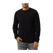 Gebreid Shirt Met Klein Logo Pure Path , Black , Heren