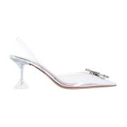 Kristal Broche Slingback Sandaal Amina Muaddi , Gray , Dames