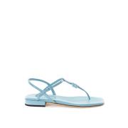 Blauwe Patent Sandalen Miu Miu , Blue , Dames