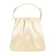 Kristal Satijn Top Handtas Amina Muaddi , Beige , Dames