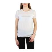 Zijde Viscose T-shirt met achter sluiting Armani Jeans , White , Dames