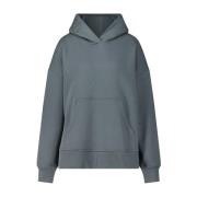 Oversize Hoodie met Logo Hood Closed , Blue , Dames