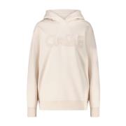 Hoodie met Logo Borduursel Cinque , Beige , Dames