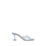 Denim Glass Slipper Pyramid Heel Amina Muaddi , Blue , Dames