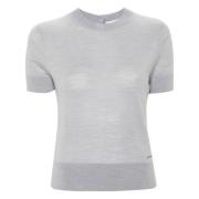 Heather Merino Wool Button Sweater Calvin Klein , Gray , Dames