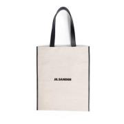 Canvas tas met leren afwerking Jil Sander , Beige , Heren