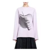 Blauwe Bessen Yoghurt Milkshake Print Longsleeve T-shirt Jil Sander , ...