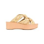 Pre-owned Leather sandals Dries van Noten Pre-owned , Beige , Dames