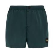 Short Effetto Shantung Lucido F**k , Green , Heren