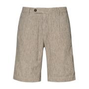 Bermuda Shorts van katoen/linnen met plooien Massimo Alba , Beige , He...