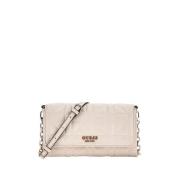 Beige Schoudertas met Gouden Details Guess , Beige , Dames