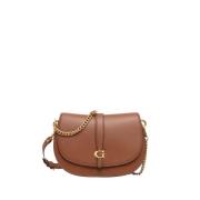 Bruine Schoudertas met Gouden Details Guess , Brown , Dames