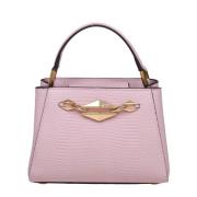 Roze Hagedis Leren Handtas Diamant Sluiting Jimmy Choo , Pink , Dames