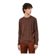 Merino Wol Crewneck Sweater Massimo Alba , Brown , Heren