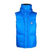 Logo Gewatteerd Vest Jack Blauw Moncler , Blue , Heren