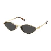 Metalen Frame Zonnebrillen voor Vrouwen Miu Miu , Yellow , Dames