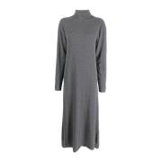 Grijze Cashmere Midi Jurk Hoge Hals Jil Sander , Gray , Dames