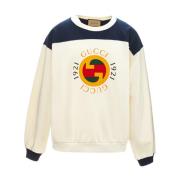 Katoenen Crewneck Interlocking Sweater Gucci , White , Heren