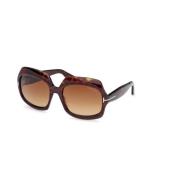 Gradient Brown Zonnebril Dark Havana Montuur Tom Ford , Brown , Dames