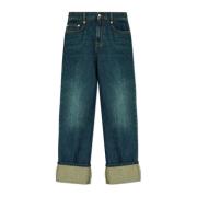 Hoge taille jeans Alexander McQueen , Blue , Dames