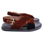 Pre-owned Velvet sandals Marni Pre-owned , Brown , Dames