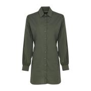 Korte militair groene katoenen jurk Me-Fui , Green , Dames