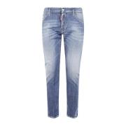 Navy Blue Twist Jeans Dsquared2 , Blue , Heren