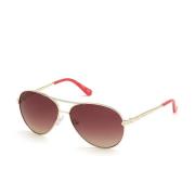 Metalen Frame Zonnebrillen Collectie voor Vrouwen Guess , Red , Dames