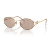 Metalen Frame Zonnebril voor Vrouwen Miu Miu , Yellow , Dames