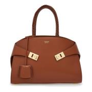 Cognac Kleine Hug Tas Salvatore Ferragamo , Brown , Dames