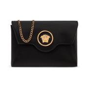 Satijnen schoudertas Versace , Black , Dames