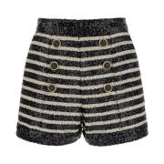 Paillet Streep Shorts Balmain , Multicolor , Dames