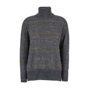 Gestreepte Sequin Trui Grijs Brunello Cucinelli , Gray , Dames