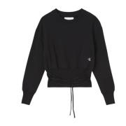 Dames Sweatshirt met Zwarte Taillebanden Calvin Klein , Black , Dames
