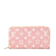 Pre-owned Denim wallets Louis Vuitton Vintage , Pink , Dames