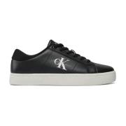 witte leren sneakers Calvin Klein , Black , Heren