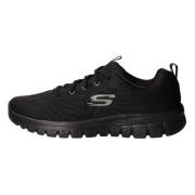 Sportieve Gebreide Sneaker Skechers , Black , Dames