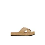 Geweven Plateau Sandalen Marina Rinaldi , Beige , Dames