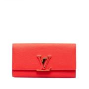 Pre-owned Leather wallets Louis Vuitton Vintage , Red , Dames