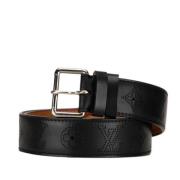 Pre-owned Leather belts Louis Vuitton Vintage , Black , Dames