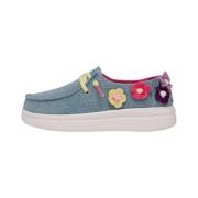 Youth Rise Crochet Moccasin Sneaker Hey Dude , Blue , Dames