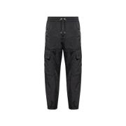 Zwarte Cargo Sweatpants met Trekkoord Taille en Elastische Manchetten ...