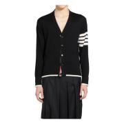 Merino Wol V-Hals Vest Thom Browne , Black , Heren