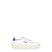 Witte Leren Sneakers met Borduursel Autry , White , Heren