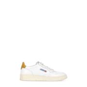 Witte Leren Sneakers met Logodetails Autry , White , Heren