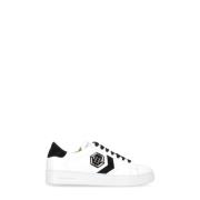 Witte Leren Sneakers Hexagon Logo Philipp Plein , White , Heren