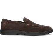 Bruine Suède Instappers Santoni , Brown , Heren