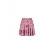 Geplooide Mini Rok Rood Roze Print Fabienne Chapot , Multicolor , Dame...