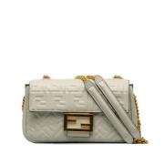 Pre-owned Leather shoulder-bags Fendi Vintage , White , Dames