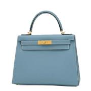 Pre-owned Leather handbags Hermès Vintage , Blue , Dames